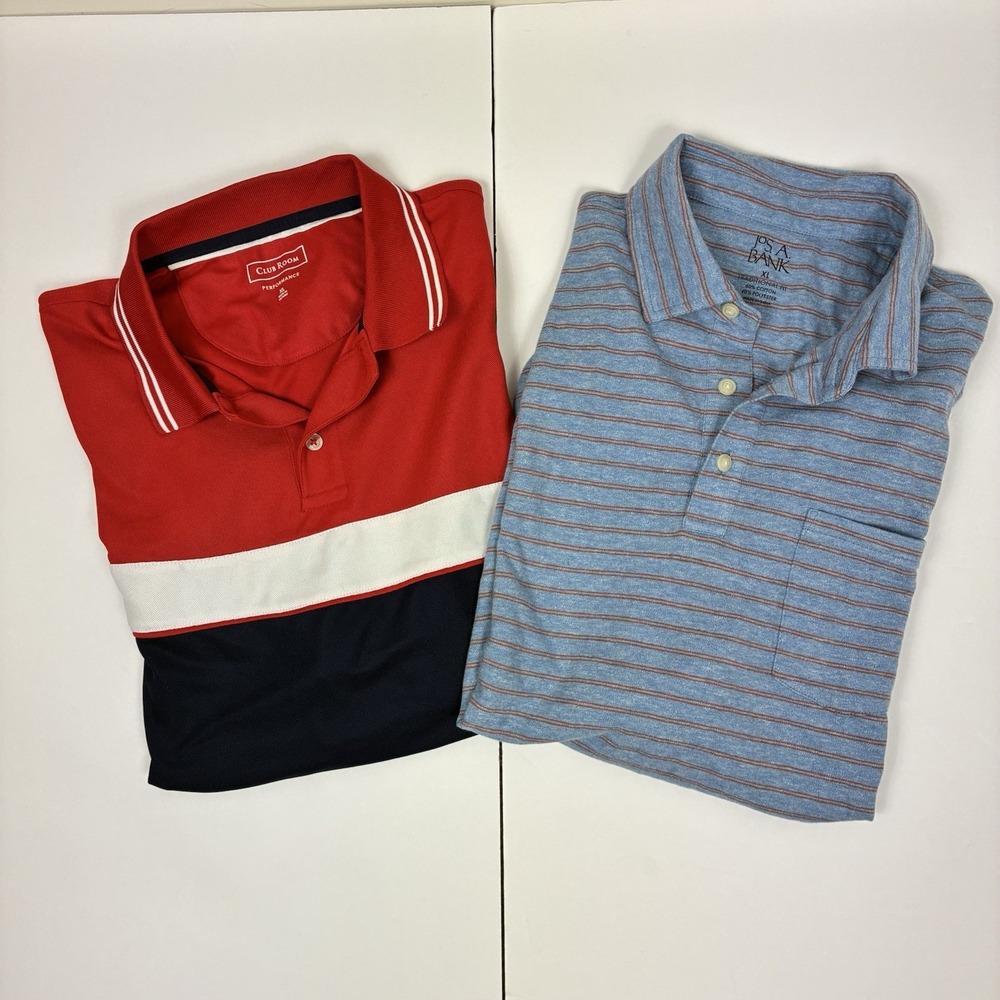 Men's XL Polo Lot 2 Polos Short‎ Sleeve Shirts Multicolor Sporty Preppy
